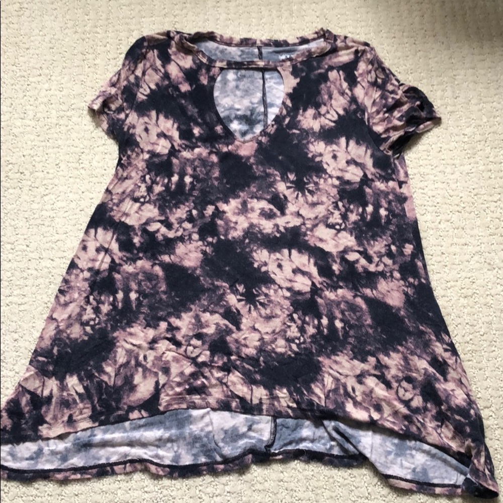 Flowy Tie dye t-shirt with open chest area